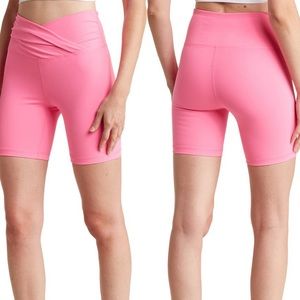 Yogalicious Lux Crosstown Hi Rise Bike Shorts Sugar Plum.  Small